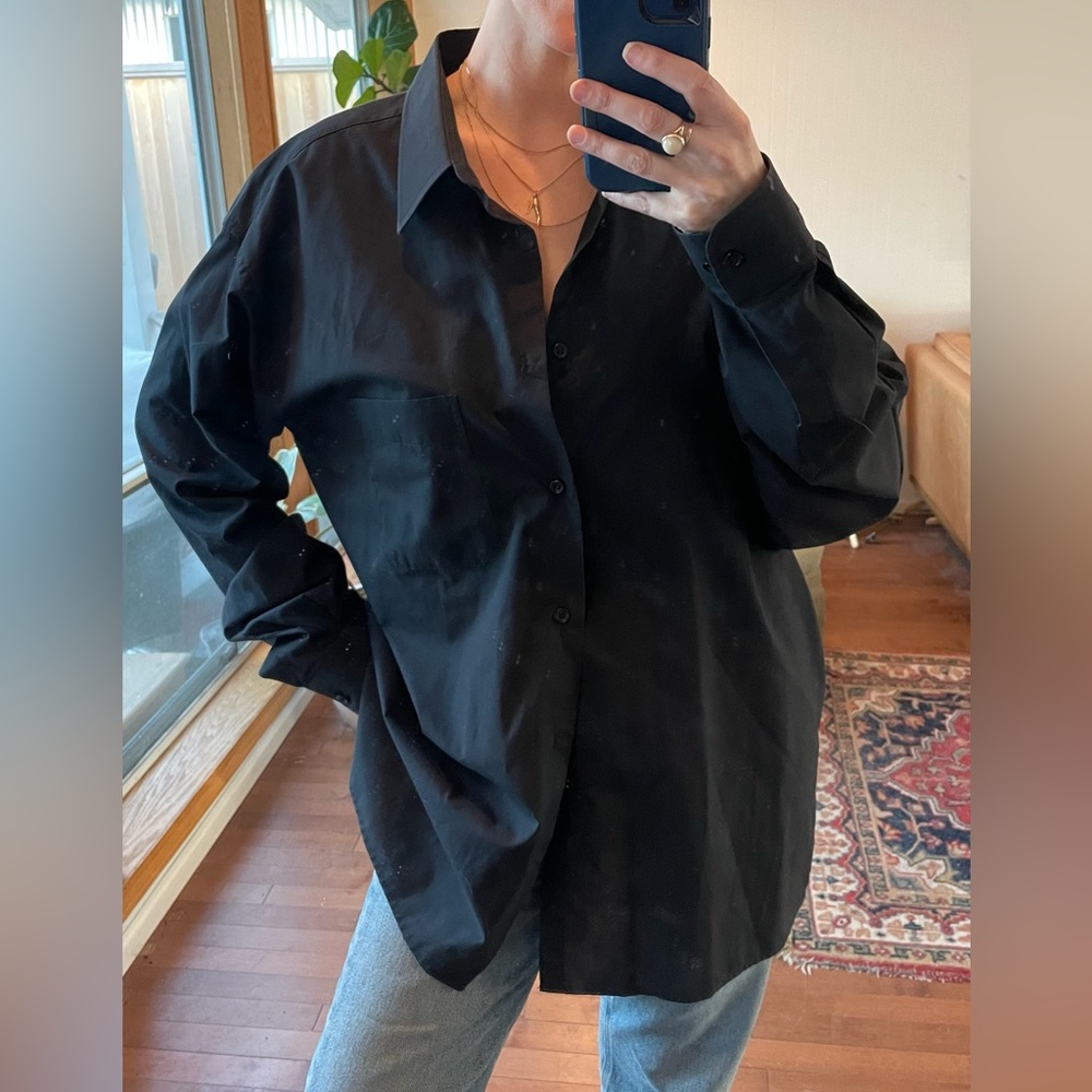 Giorgio Armani Black Button Down Shirt made in Italy